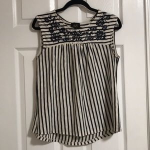 Navy and créame cotton tank